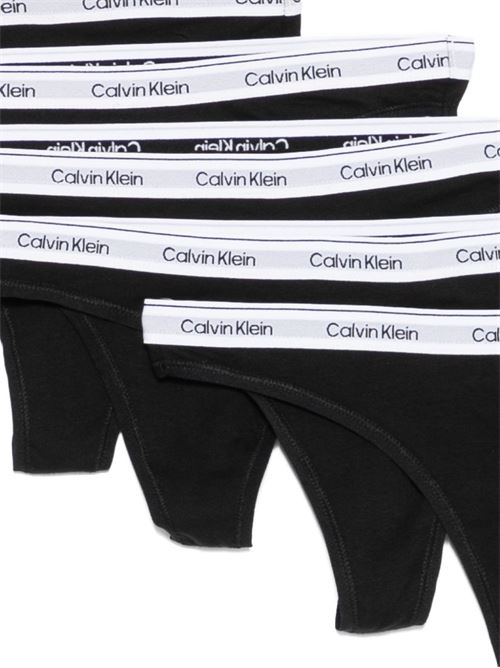 Thong donna Calvin Klein 5 pack neri Calvin Klein | LV00QD5221UB1